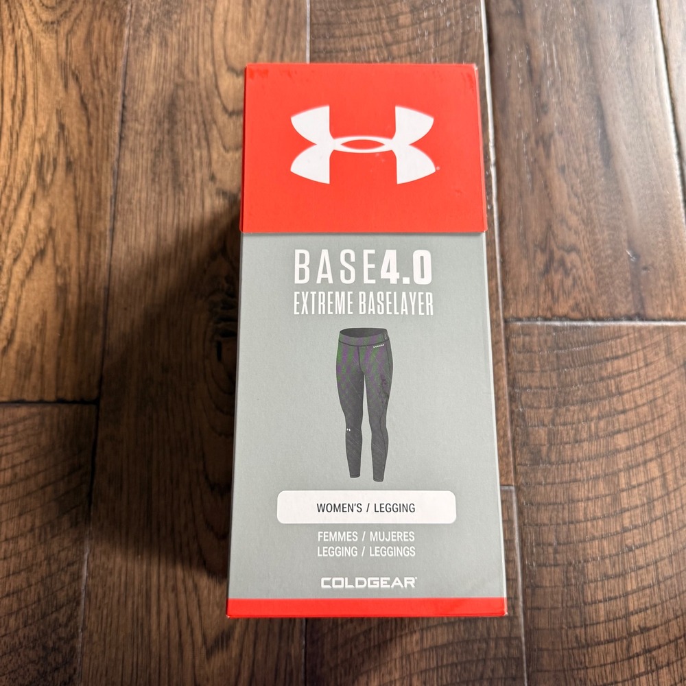Under Armour Women Base 4.0 Extreme Baselayer Leggings ColdGear Black Large NWT